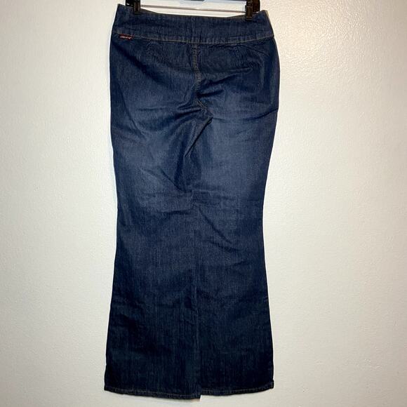 Vintage Jordache Jeans Lo-Rise Bootcut Cotton Denim Dark Wash Belted Blue 11/12 - Picture 5 of 5